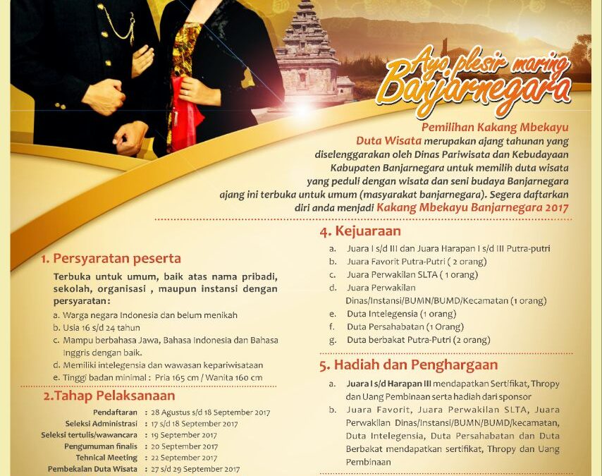 Pemilihan Kakang Mbekayu Duta Wisata Kabupaten Banjarnegara 2017